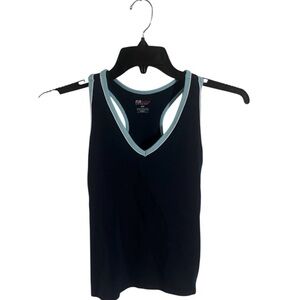 St. John's Bay Black Tank Top with Light Blue Trim